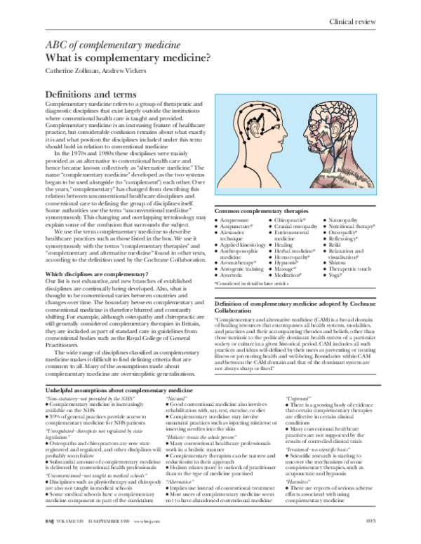 (PDF) ABC of complementary medicine: What is complementary medicine?