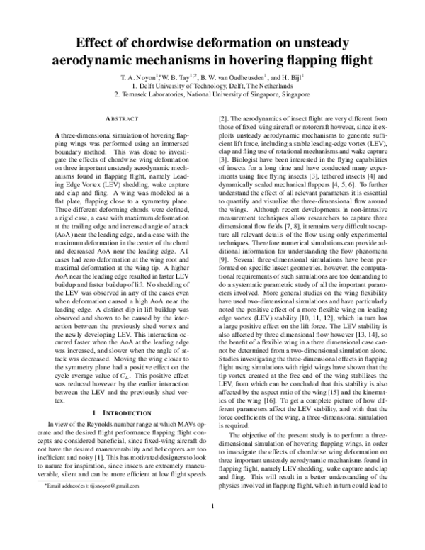 (PDF) Effect of Chordwise Deformation on Unsteady Aerodynamic ...
