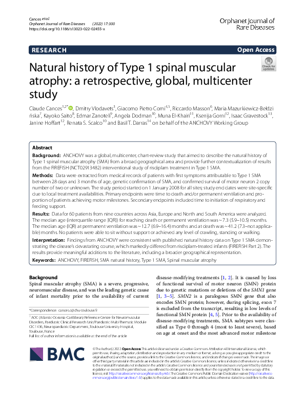 (PDF) Natural history of Type 1 spinal muscular atrophy: a ...
