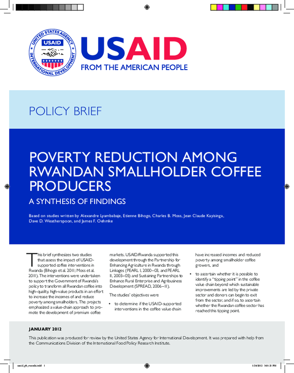 (PDF) POVERTY REDUCTION AMONG RWANDAN SMALLHOLDER COFFEE PRODUCERS A ...