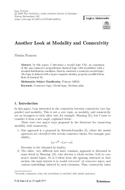 (PDF) Another Look at Modality and Connexivity