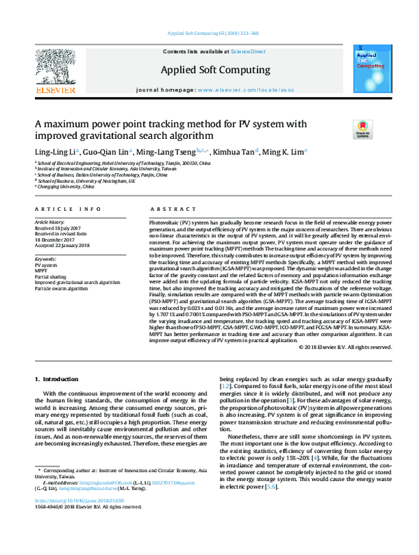 (PDF) A maximum power point tracking method for PV systems supplying a ...
