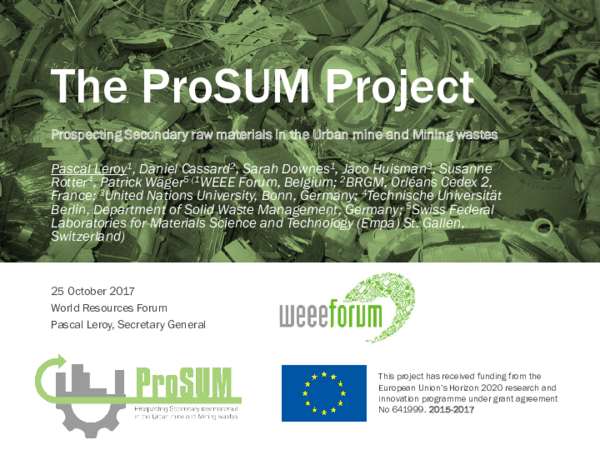 (PDF) ProSUM: Prospecting secondary Raw Materials in the Urban Mine and ...