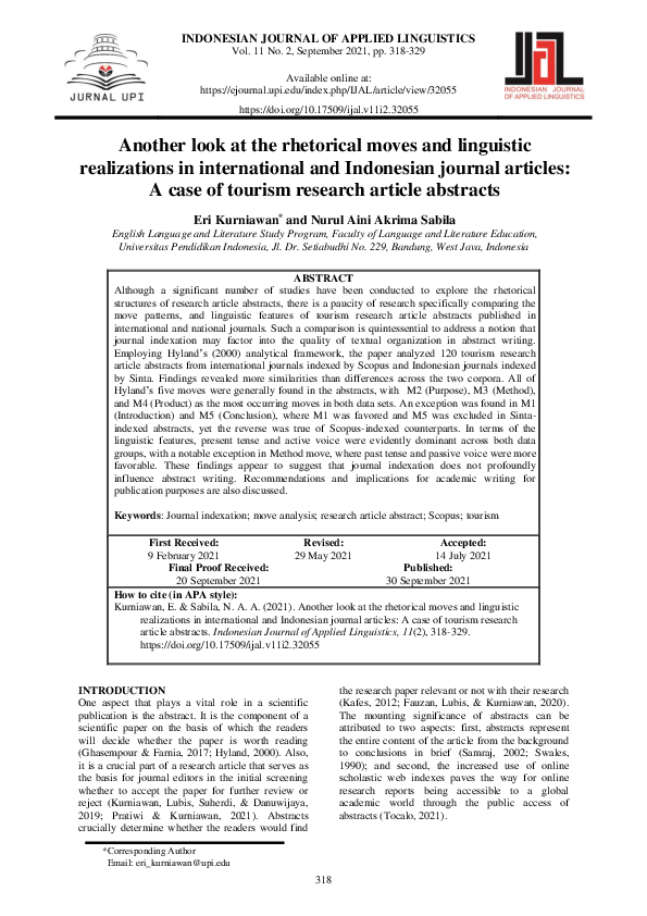 (PDF) Another look at the rhetorical moves and linguistic realizations ...