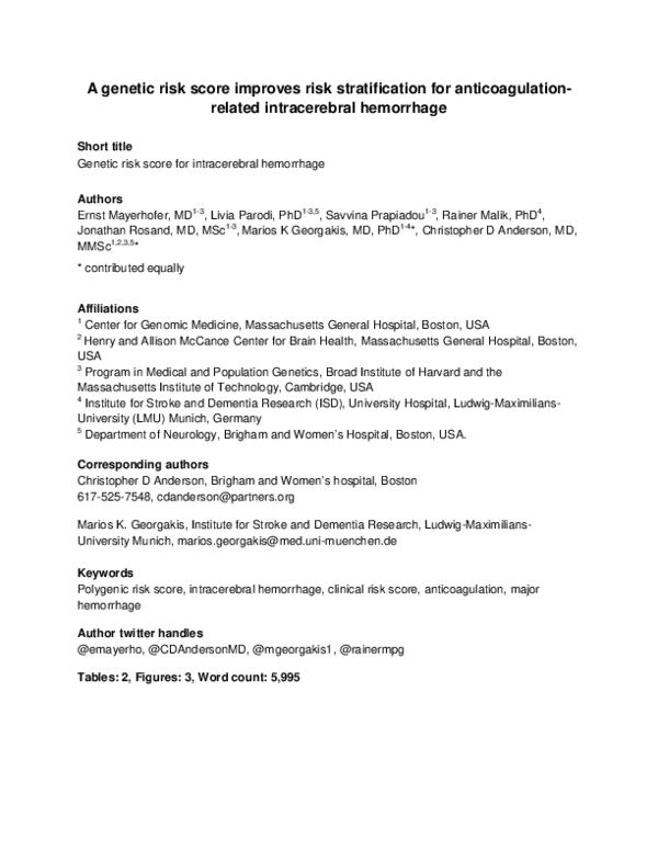 (PDF) A genetic risk score improves risk stratification for ...