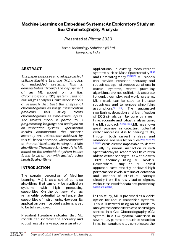 (PDF) Machine Learning on Embedded Systems: An Exploratory Study on Gas ...