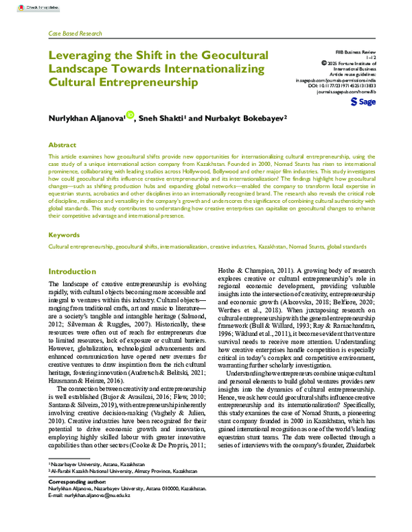 (PDF) Leveraging the Shift in the Geocultural Landscape Towards ...