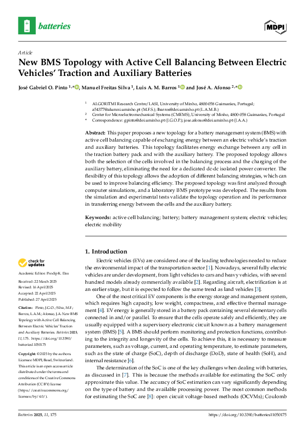 (PDF) New BMS Topology with Active Cell Balancing Between Electric ...
