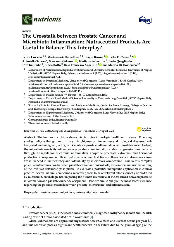 (PDF) The Crosstalk between Prostate Cancer and Microbiota Inflammation ...