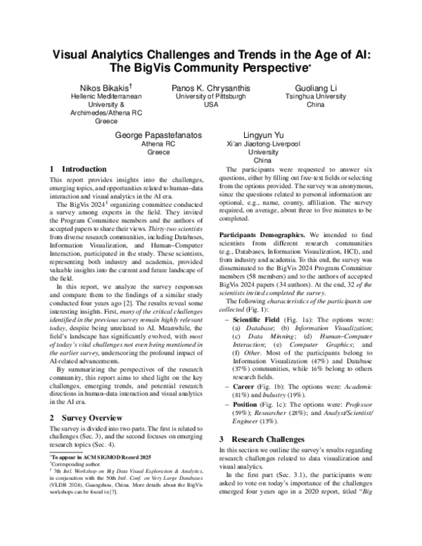 (PDF) Visual Analytics Challenges and Trends in the Age of AI: The ...
