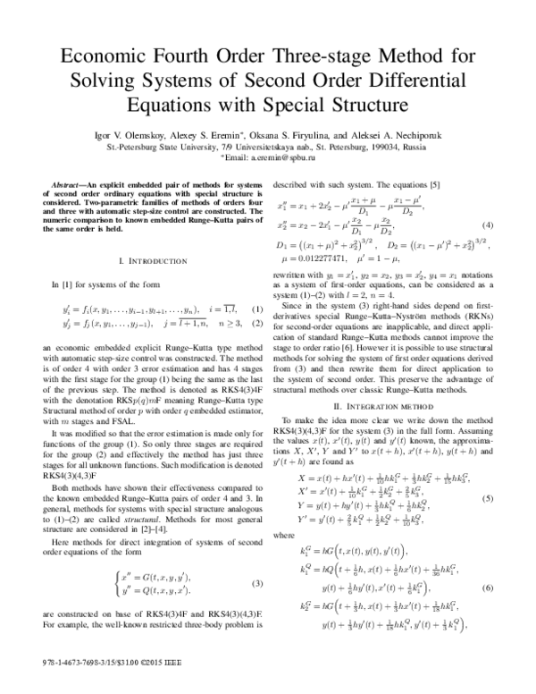 (PDF) Economic fourth order three-stage method for solving systems of ...