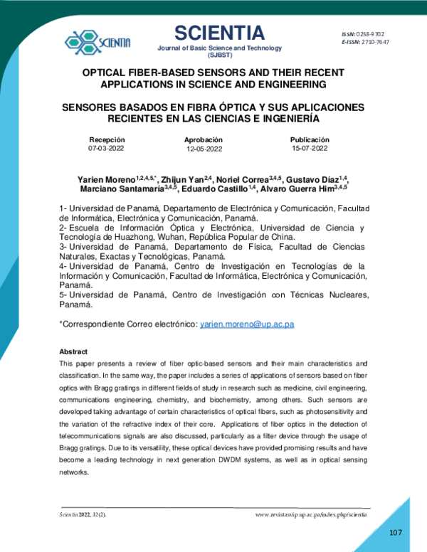 (PDF) OPTICAL FIBER-BASED SENSORS AND THEIR RECENT APPLICATIONS IN ...