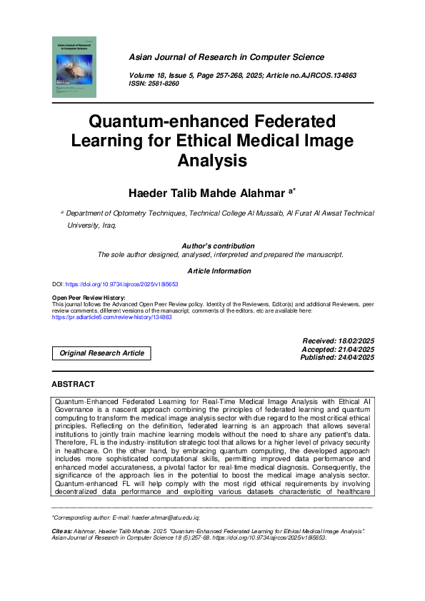 (PDF) Quantum-enhanced Federated Learning for Ethical Medical Image ...
