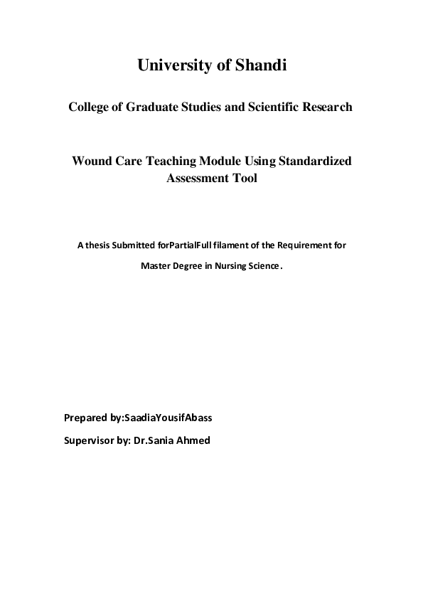 (PDF) Wound Care Teaching Module Using Standardized Assessment Tool