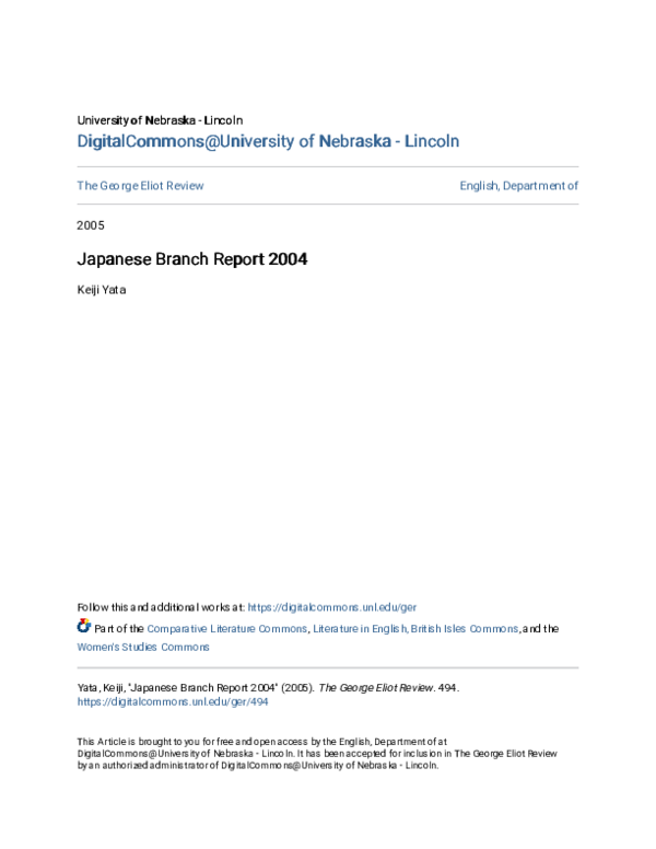 (PDF) Japanese Branch Report 2004