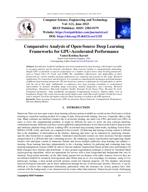 (PDF) Comparative Analysis of Open-Source Deep Learning Frameworks for ...