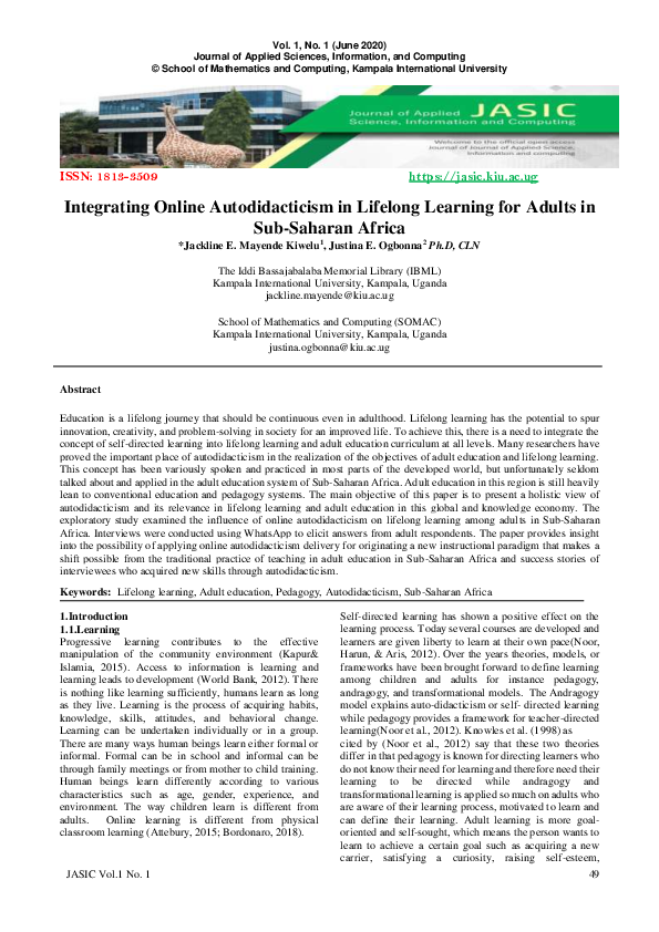 (PDF) Integrating Online Autodidacticism in Lifelong Learning for ...