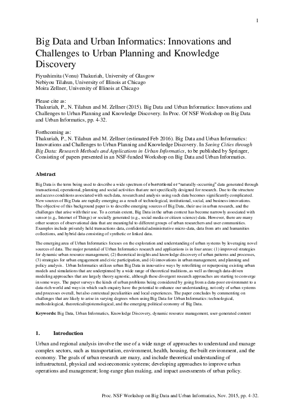 (PDF) Big Data and Urban Informatics: Innovations and Challenges to ...