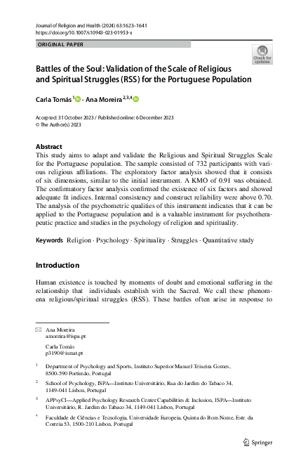 (PDF) Battles of the Soul: Validation of the Scale of Religious and ...