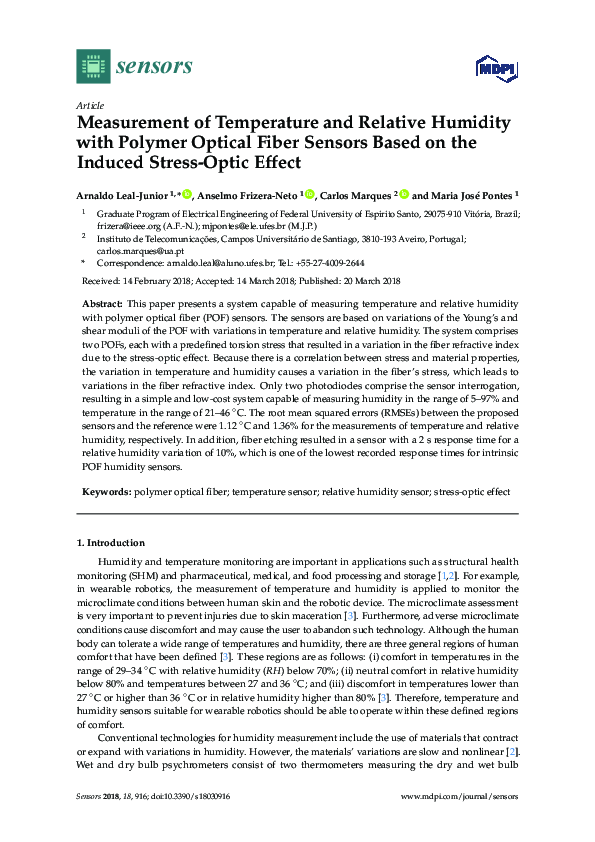 (PDF) Measurement of Temperature and Relative Humidity with Polymer ...