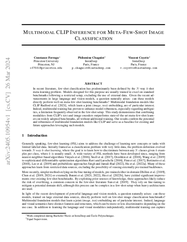 (PDF) Multimodal CLIP Inference for Meta-Few-Shot Image Classification