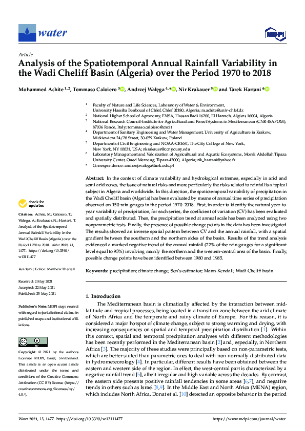 (PDF) Analysis of the Spatiotemporal Annual Rainfall Variability in the ...