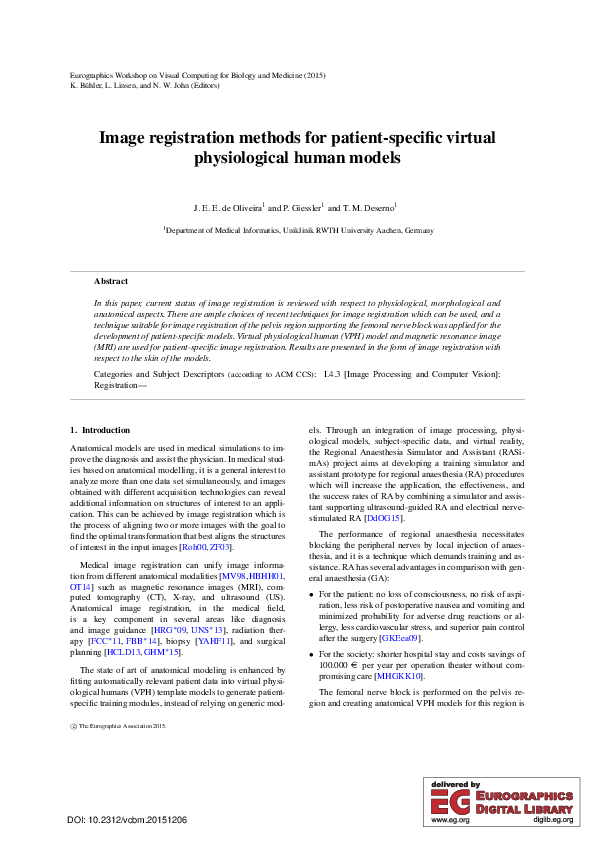 (PDF) Image registration methods for patient-specific virtual ...