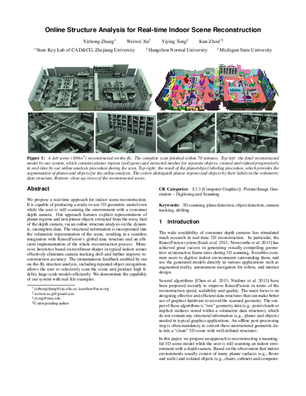 (PDF) Online Structure Analysis for Real-Time Indoor Scene Reconstruction