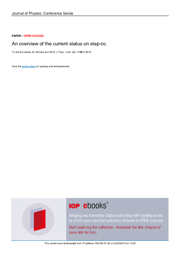 (PDF) An overview of the current status on step-nc