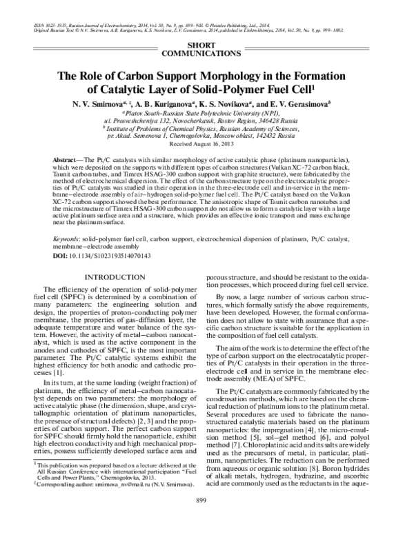 (PDF) The role of carbon support morphology in the formation of ...