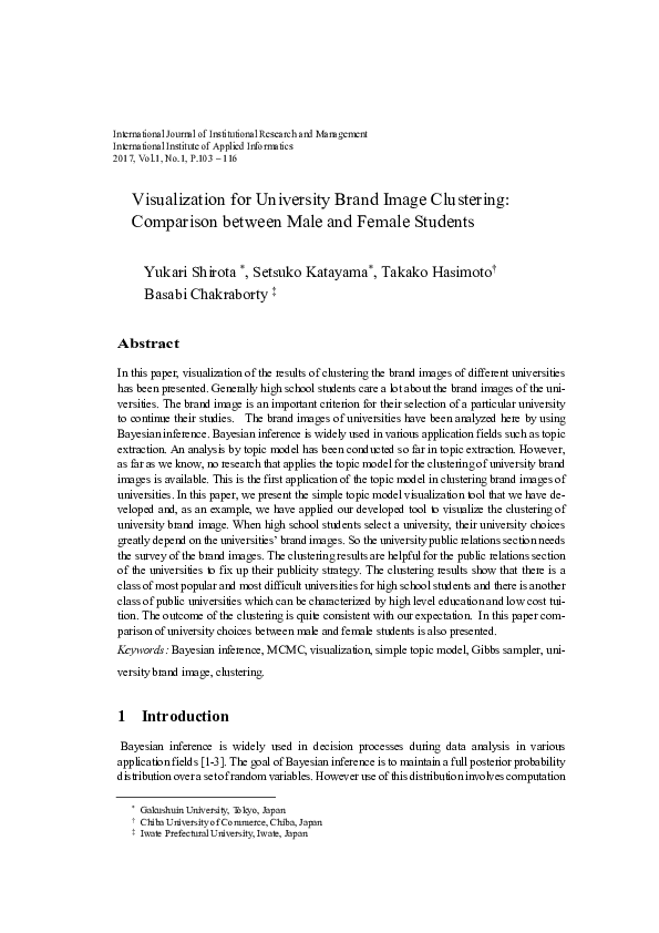 (PDF) Visualization for University Brand Image Clustering: Comparison ...