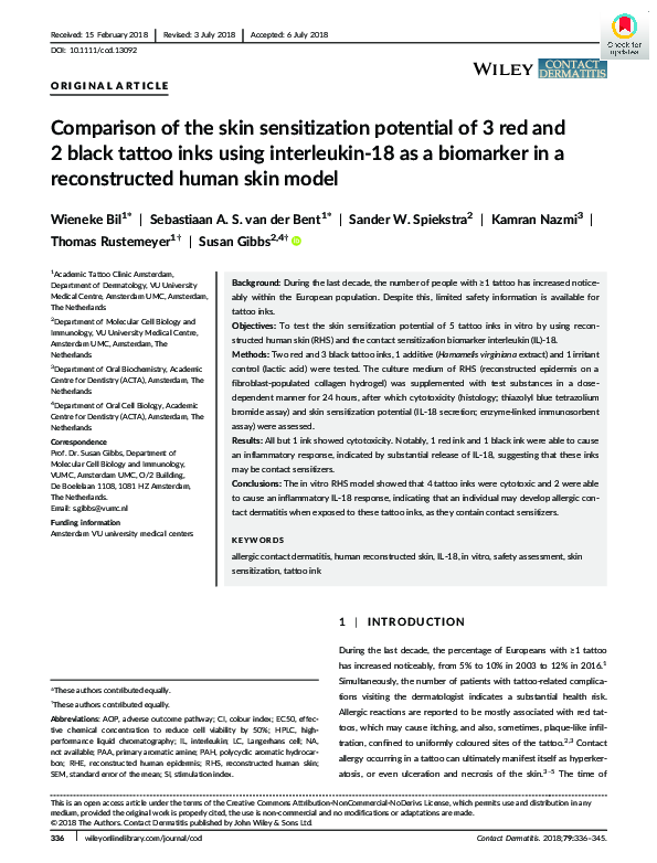 (PDF) Comparison of the skin sensitization potential of 3 red and 2 ...