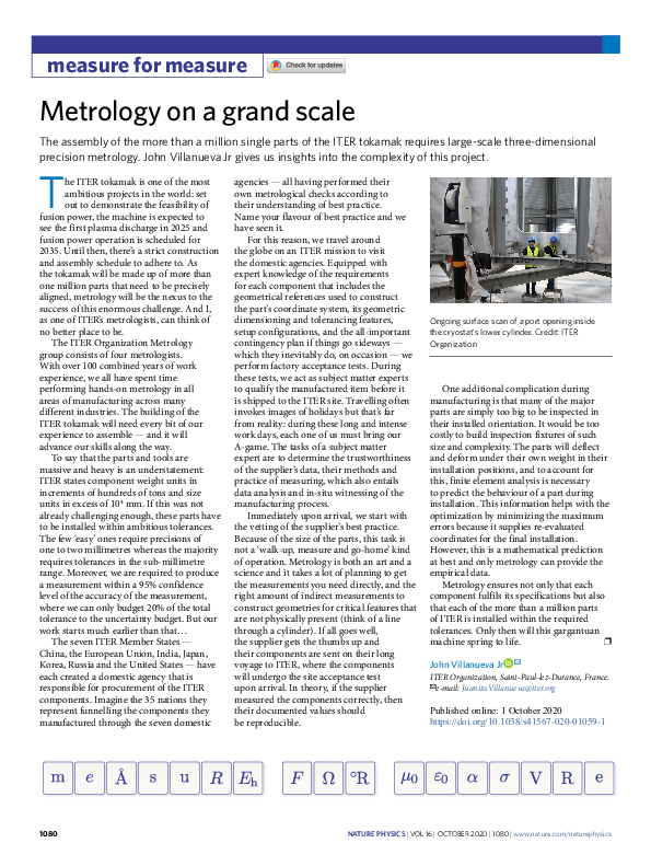 (PDF) Metrology on a grand scale