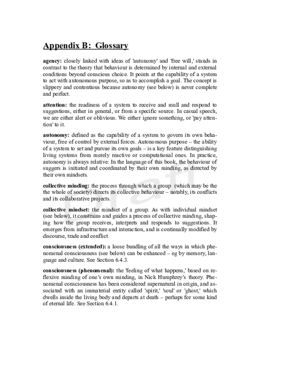 (PDF) Living, Minding World, Appendix B - Glossary