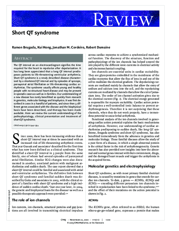 (PDF) Short QT syndrome