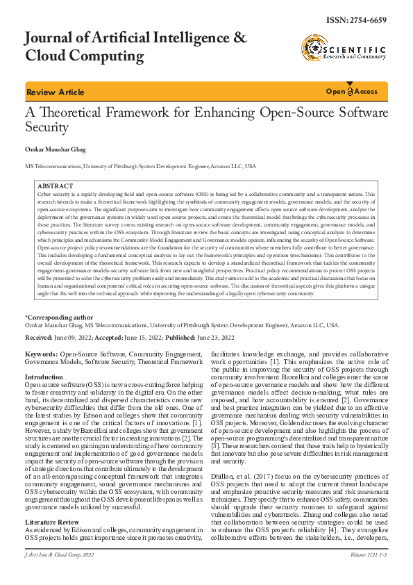 (PDF) A Theoretical Framework for Enhancing Open-Source Software Security