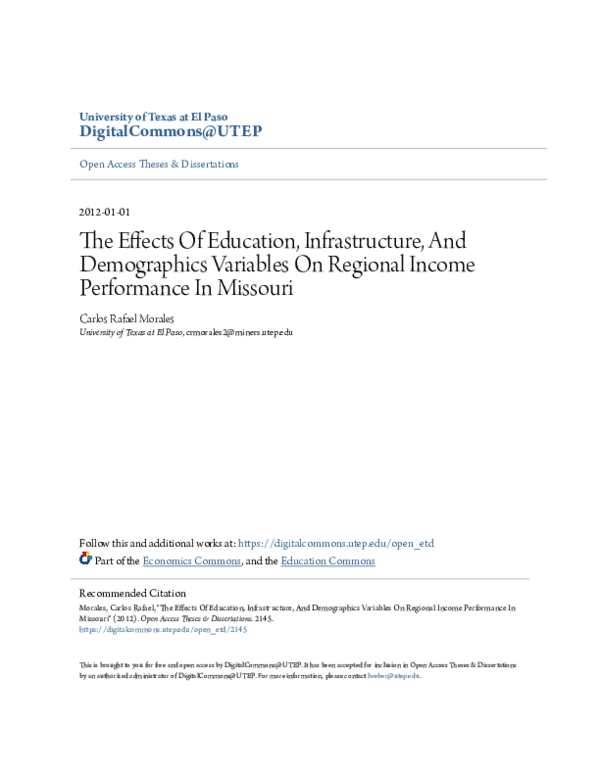 (PDF) The Effects of Education, Infrastructure, and Demographics on ...