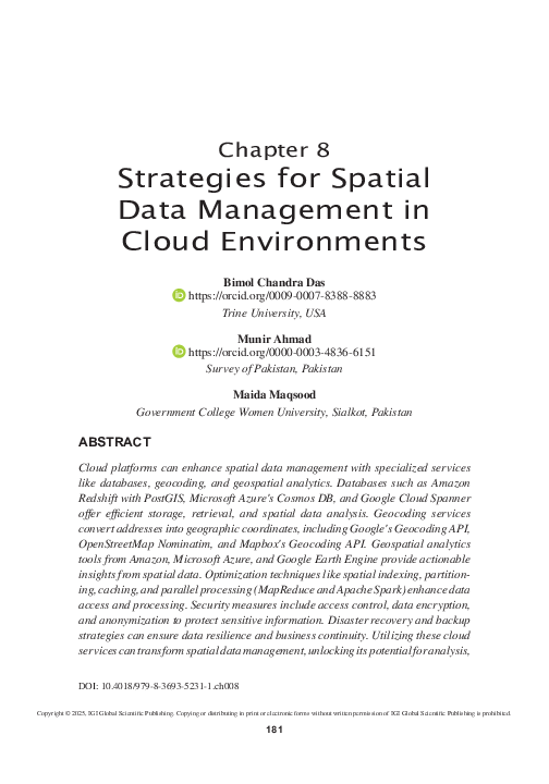 (PDF) Strategies for Spatial Data Management in Cloud Environments
