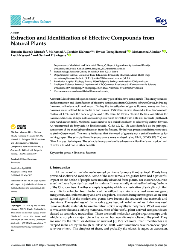 (PDF) Extraction and Identification of Effective Compounds from Natural ...