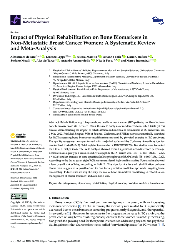 (PDF) Impact of Physical Rehabilitation on Bone Biomarkers in Non ...