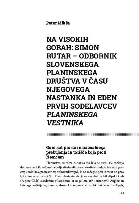(PDF) Na visokih gorah: Simon Rutar – odbornik Slovenskega planinskega ...