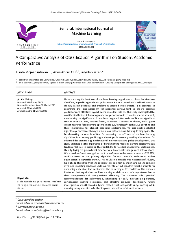 (PDF) Semarak International Journal of Machine Learning