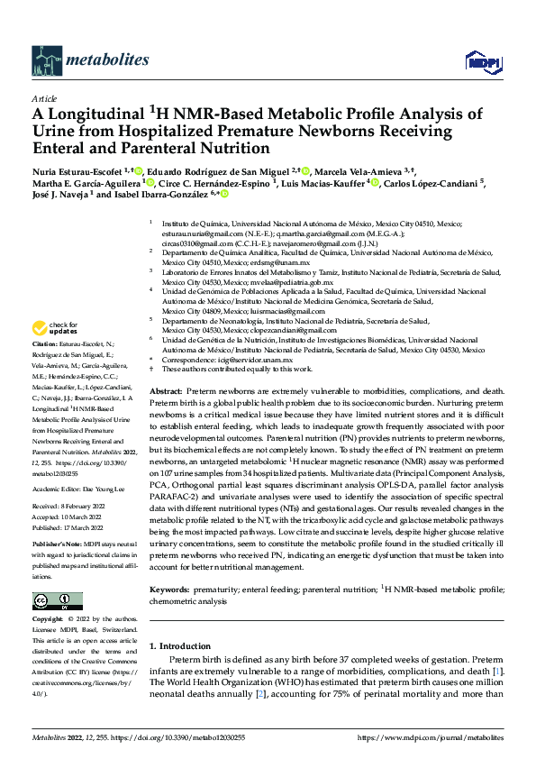 (PDF) A Longitudinal 1H NMR-Based Metabolic Profile Analysis of Urine ...