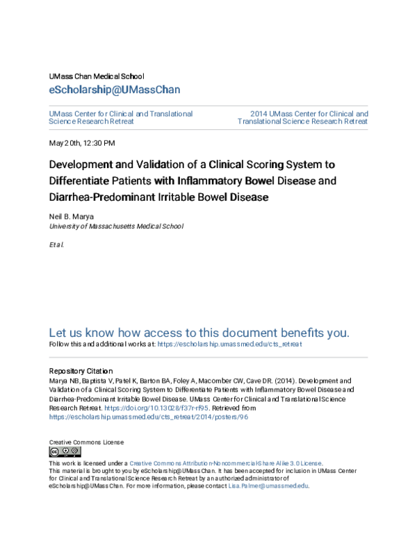 (PDF) Sa1067 Development and Validation of a Clinical Scoring System to ...