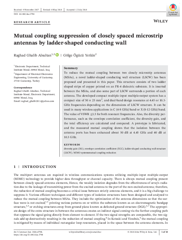 (PDF) Mutual coupling suppression of closely spaced microstrip antennas ...