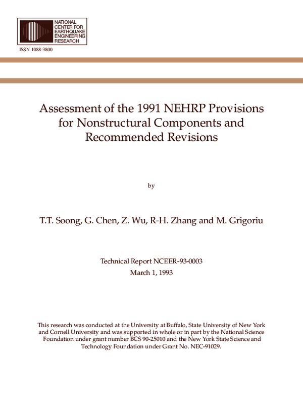 (PDF) Assessment of the 1991 NEHRP Provisions for Nonstructural ...