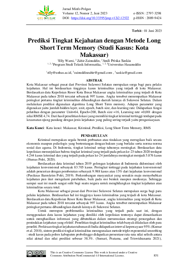(PDF) Prediksi Tingkat Kejahatan dengan Metode Long Short Term Memory ...