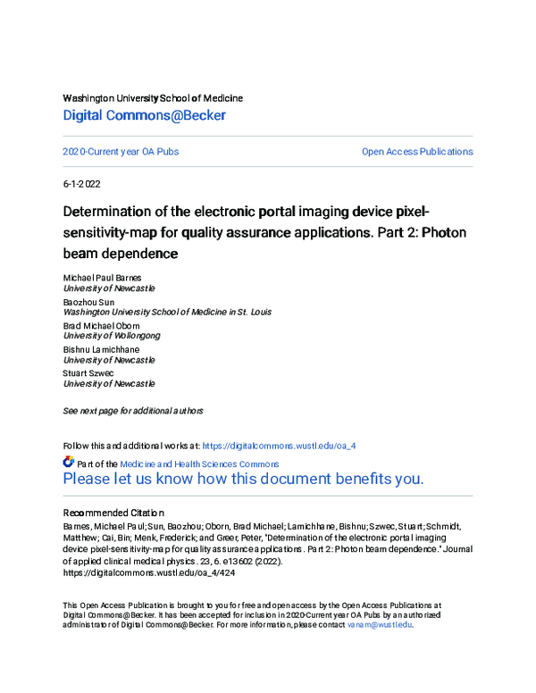 (PDF) Determination of the electronic portal imaging device pixel ...