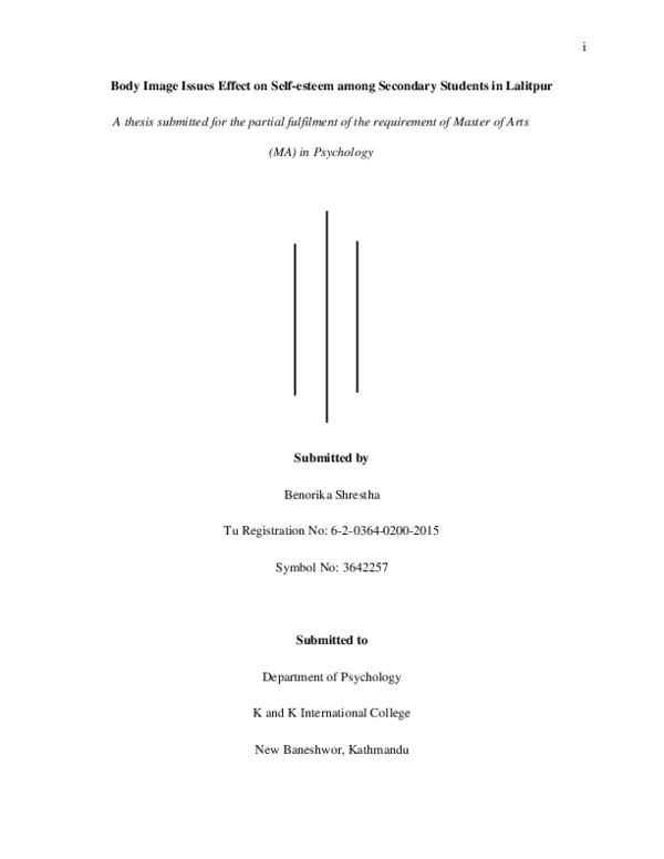 (PDF) Body Image Issues Effect on Self-esteem among Secondary Students