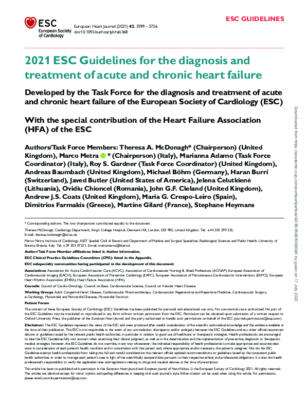 (PDF) 2021 ESC Guidelines for the diagnosis and treatment of acute and ...
